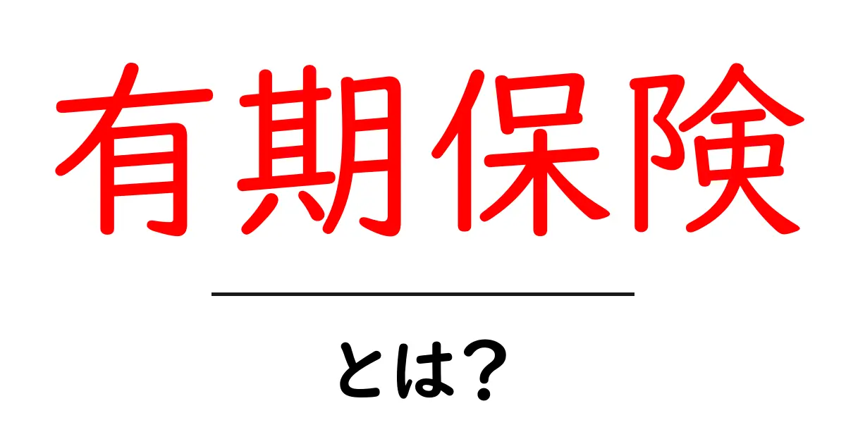 有期保険とは?その特徴と注意点をわかりやすく解説共起語・同意語も併せて解説!
