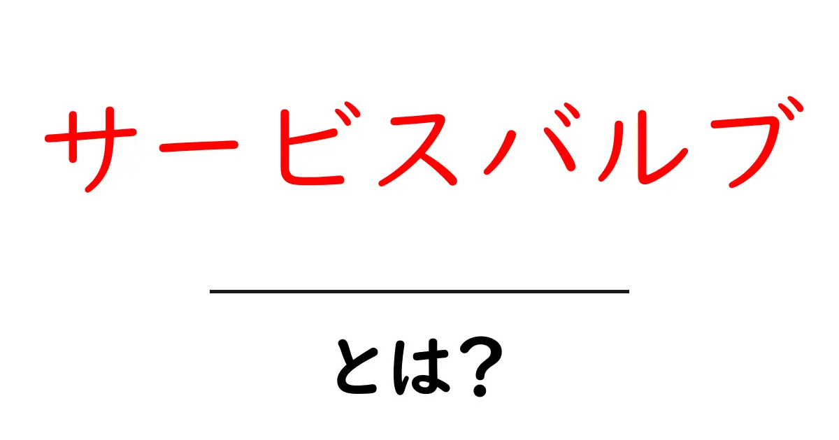 サービスバルブとは?その役割や仕組みをわかりやすく解説共起語・同意語も併せて解説!