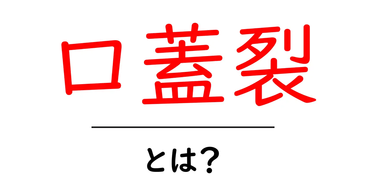 口蓋裂とは?原因や治療法、生活への影響をわかりやすく解説共起語・同意語も併せて解説!