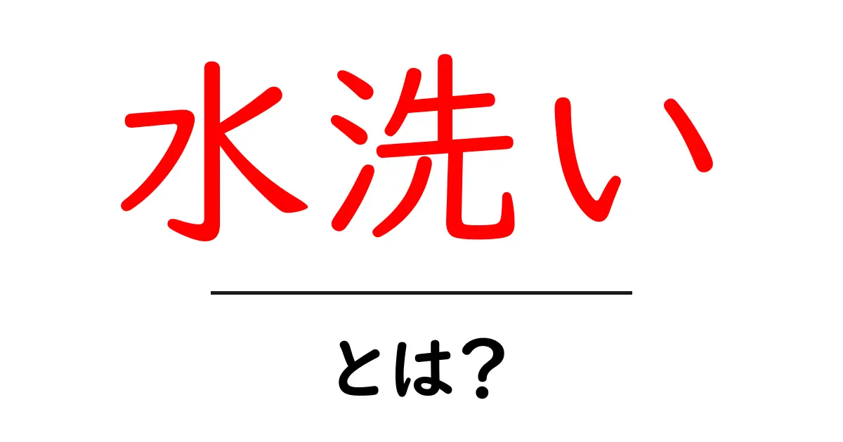 水洗いとは?基本的な意味とその重要性をわかりやすく解説!共起語・同意語も併せて解説!