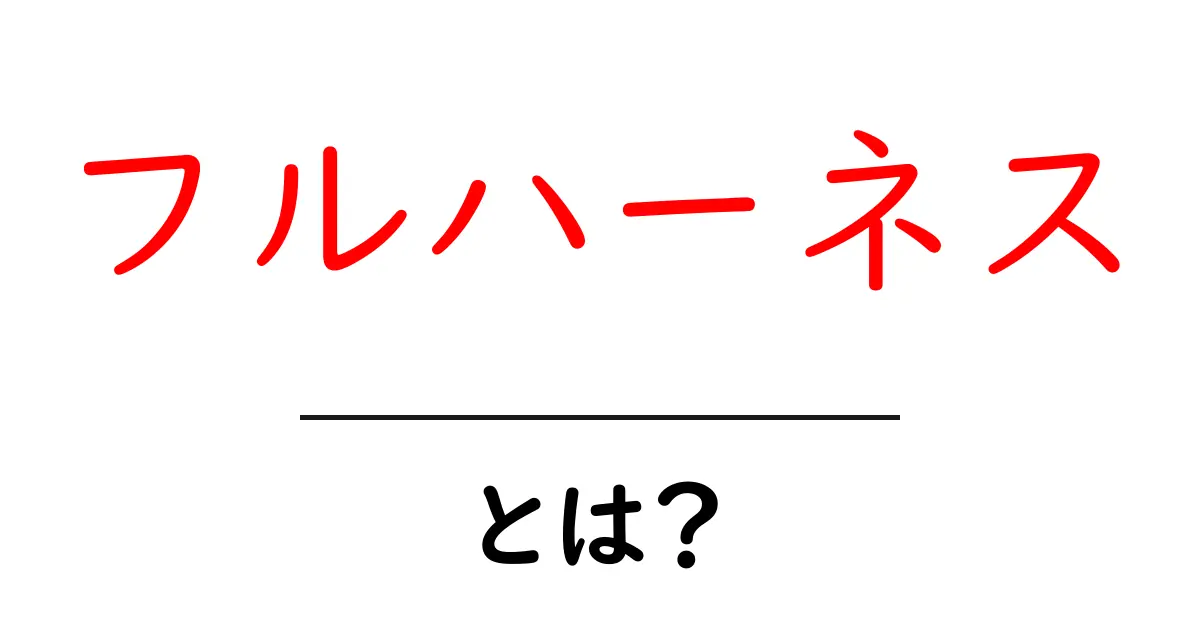 フルハーネスとは?安全性を高める作業用ハーネスの基本を知ろう!共起語・同意語も併せて解説!
