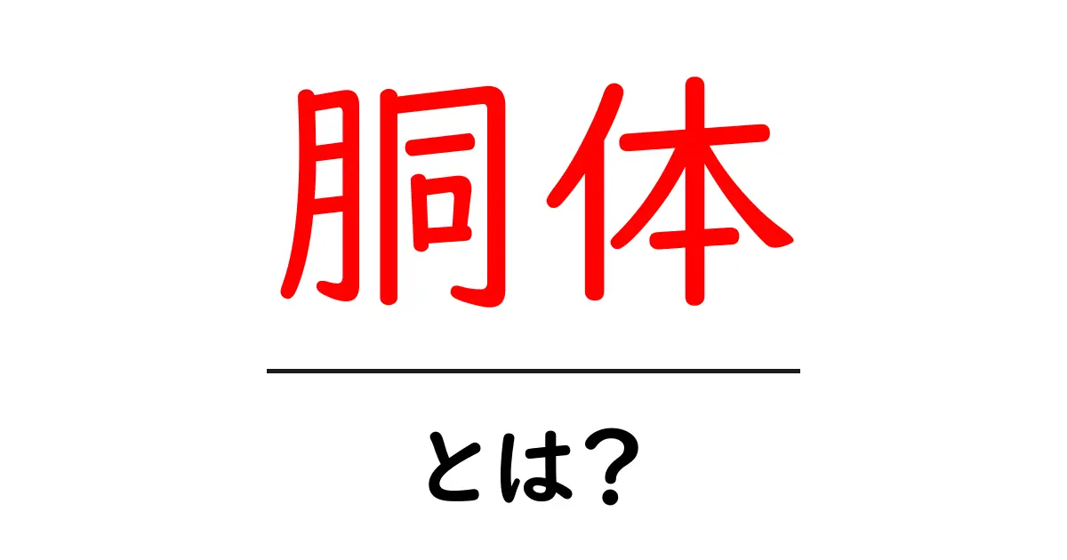胴体とは?その役割と重要性をわかりやすく解説!共起語・同意語も併せて解説!