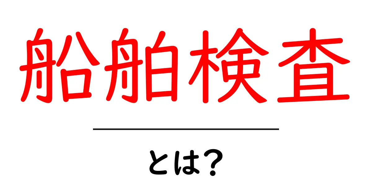 船舶検査とは？安全な航海のための重要なプロセスを解説！共起語・同意語も併せて解説！
