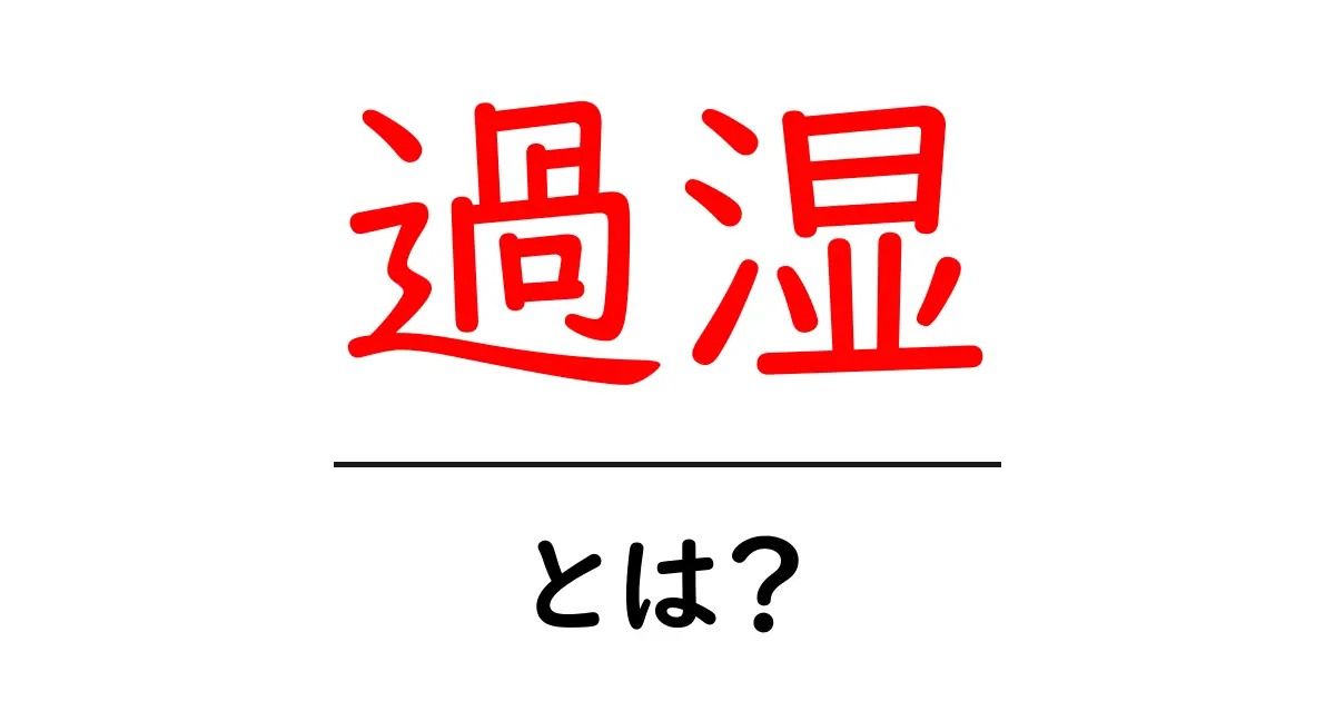 過湿とは?湿気がもたらす影響と対策を解説共起語・同意語も併せて解説!