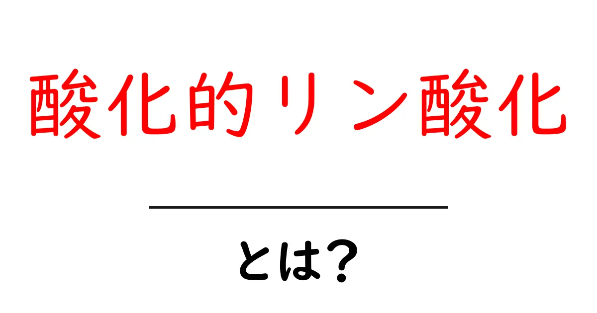 酸化的リン酸化とは?生体エネルギーの秘密を紐解こう!共起語・同意語も併せて解説!