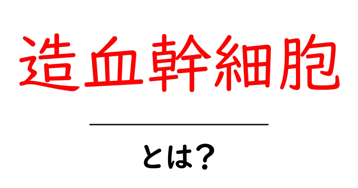 造血幹細胞とは?その役割と重要性をわかりやすく解説!共起語・同意語も併せて解説!