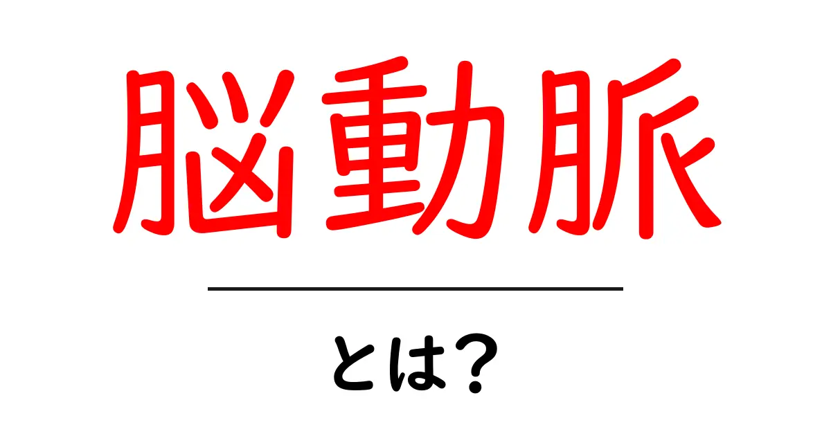 脳動脈とは？基礎から学べる脳血管の重要性共起語・同意語も併せて解説！