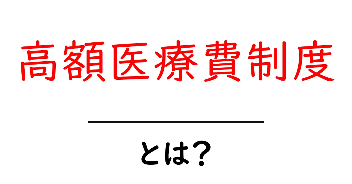 高額医療費制度とは?医療費の負担を軽くする制度をわかりやすく解説!共起語・同意語も併せて解説!