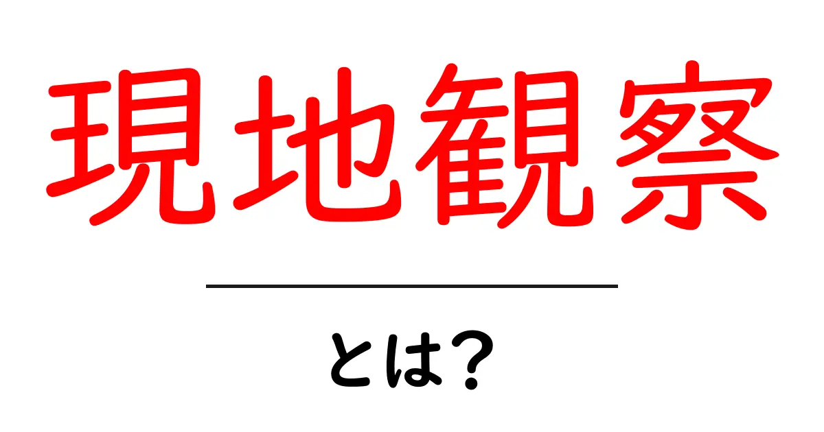 現地観察とは?自然や文化を深く知るための重要な方法共起語・同意語も併せて解説!
