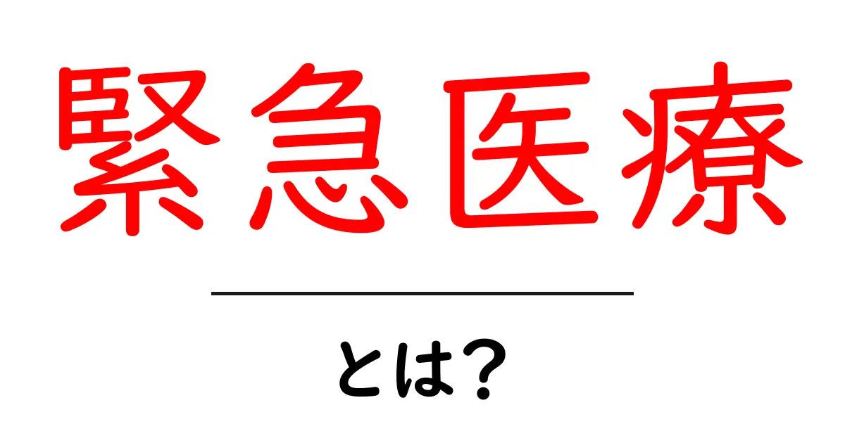 緊急医療とは?必要なときの知識と対応法共起語・同意語も併せて解説!
