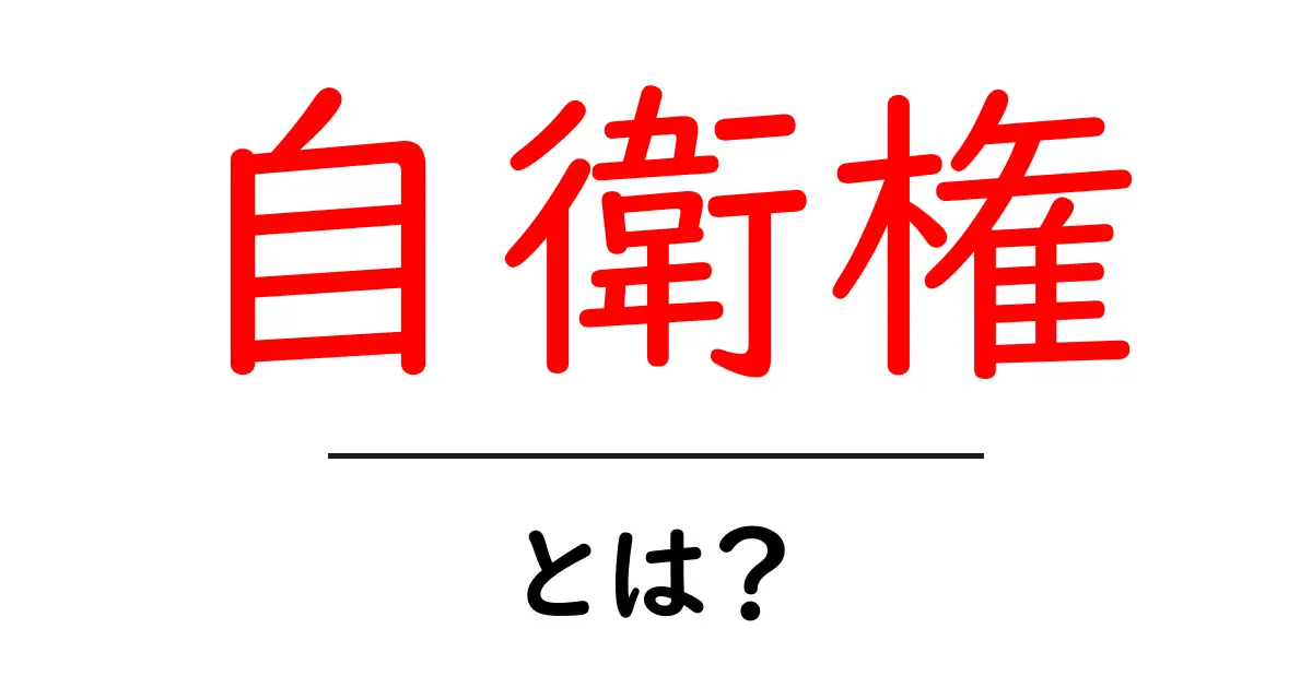 自衛権とは?国を守る力の基本を知ろう共起語・同意語も併せて解説!