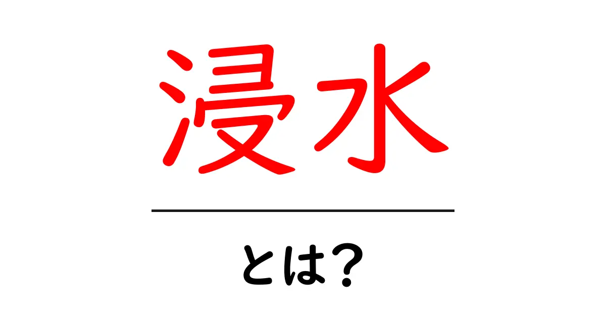 浸水とは?その原因や影響を分かりやすく解説!共起語・同意語も併せて解説!