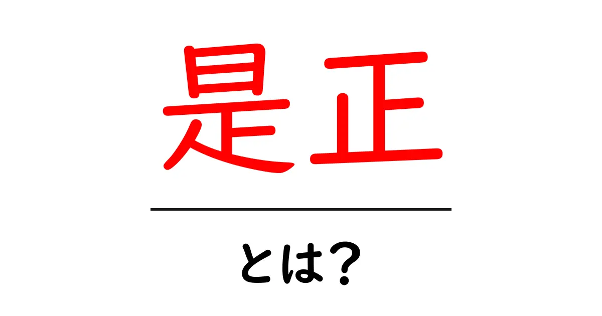 「是正」とは?知られざる意味とその重要性を解説!共起語・同意語も併せて解説!