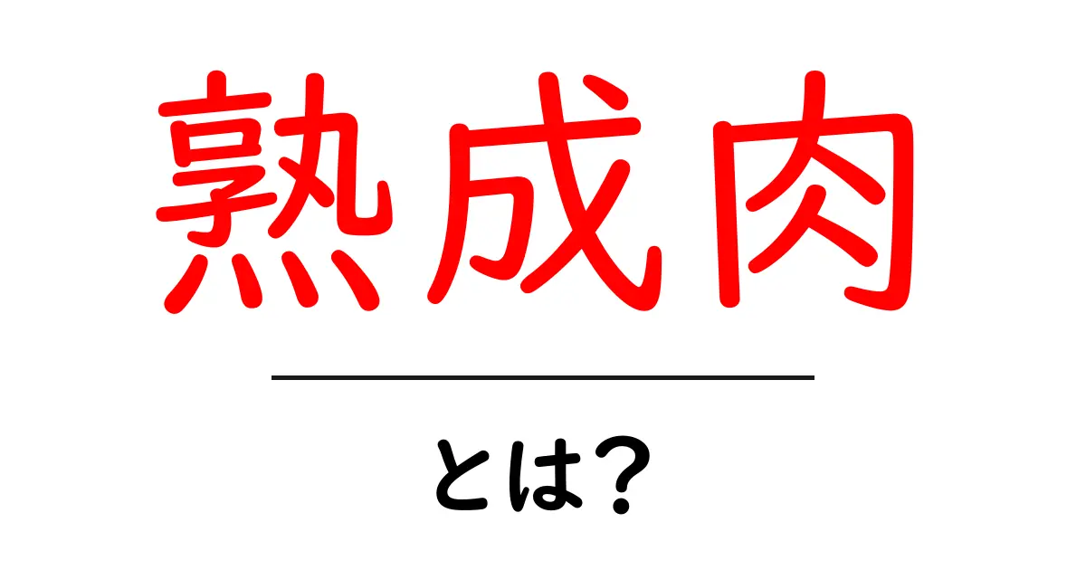 熟成肉とは?その魅力と秘訣を徹底解説!共起語・同意語も併せて解説!