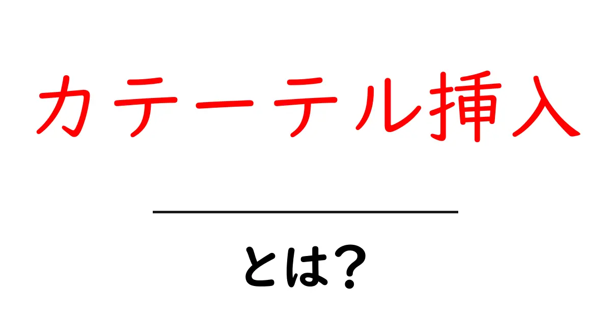 カテーテル挿入とは?その目的と方法をわかりやすく解説共起語・同意語も併せて解説!