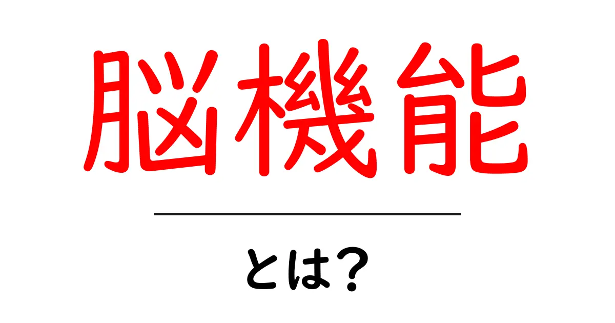 脳機能とは?私たちの思考や行動を支える秘密の仕組み共起語・同意語も併せて解説!