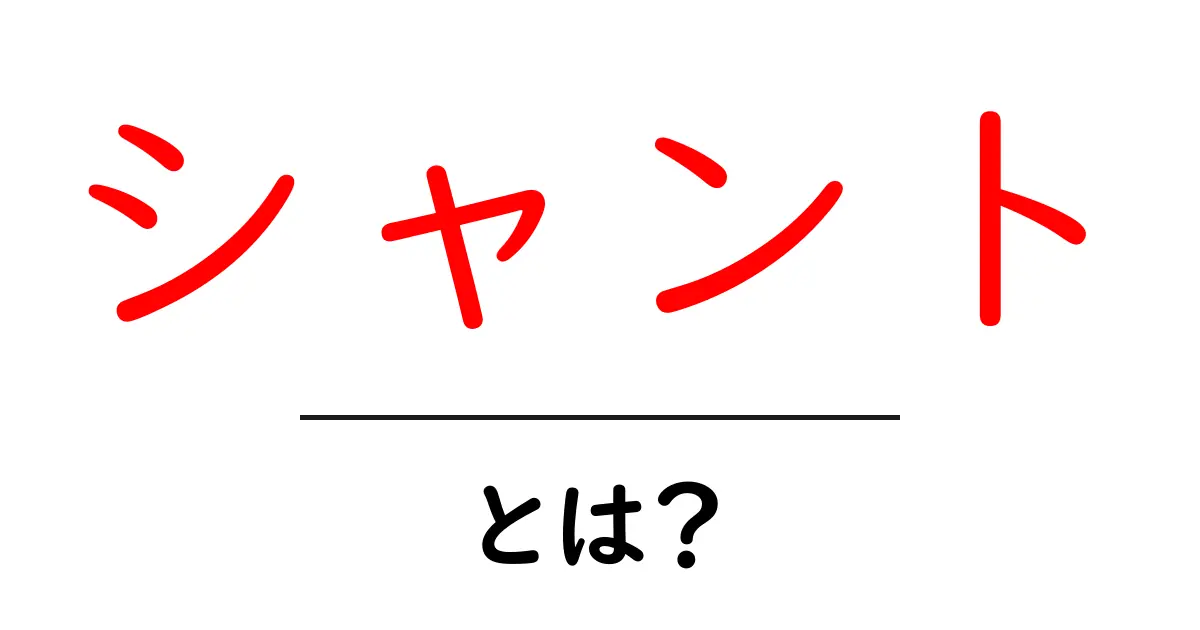 シャントとは?その意味や役割を徹底解説!共起語・同意語も併せて解説!