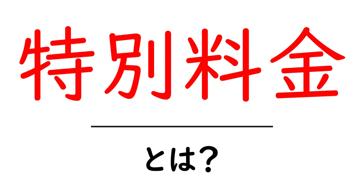 特別料金とは？知って得する料金の仕組みを解説！共起語・同意語も併せて解説！