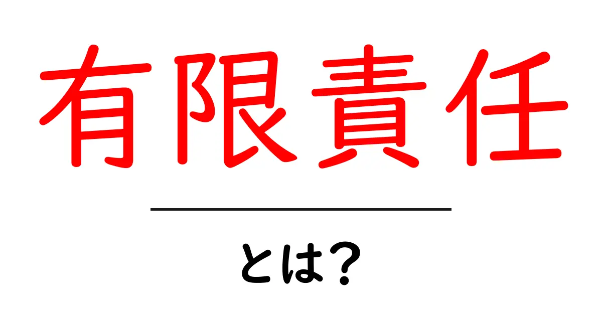 有限責任とは?ビジネスにおけるリスクを抑える仕組みを解説共起語・同意語も併せて解説!