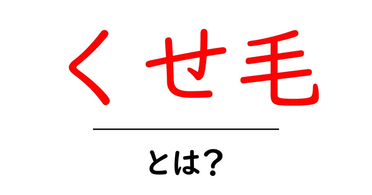 くせ毛とは?特徴やケア方法をわかりやすく解説!共起語・同意語も併せて解説!