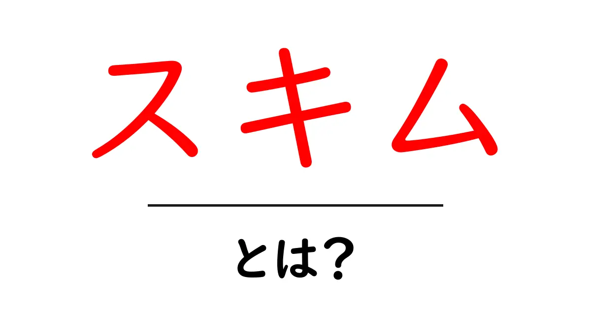 スキムとは?その意味や使い方をわかりやすく解説共起語・同意語も併せて解説!