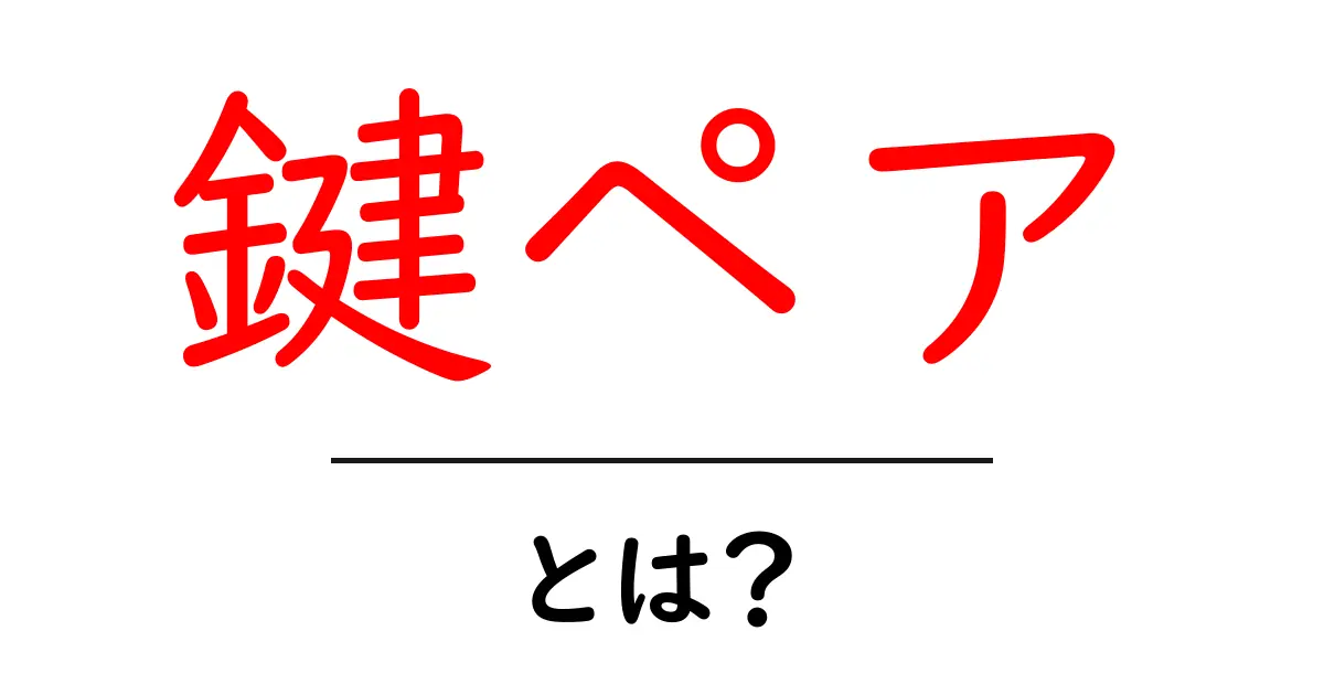 鍵ペアとは？暗号通信を支える重要な仕組み共起語・同意語も併せて解説！