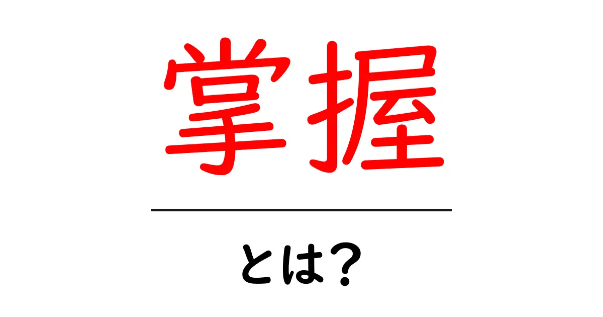 掌握とは?その意味と使い方をわかりやすく解説共起語・同意語も併せて解説!