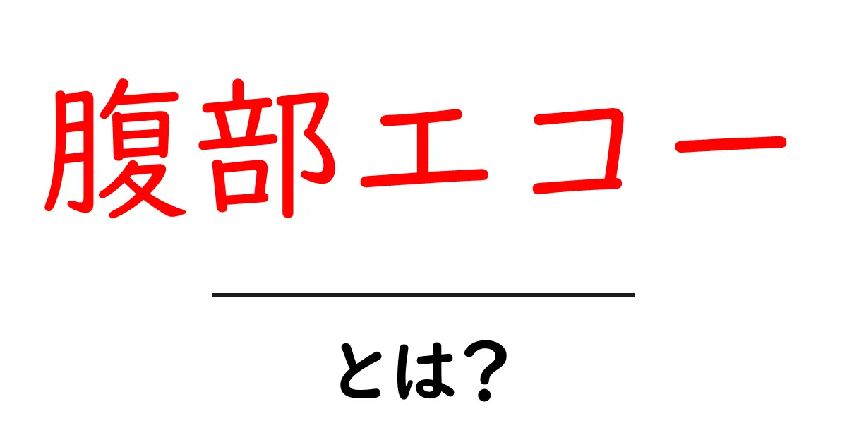 腹部エコーとは?健康診断での重要性と方法をわかりやすく解説共起語・同意語も併せて解説!