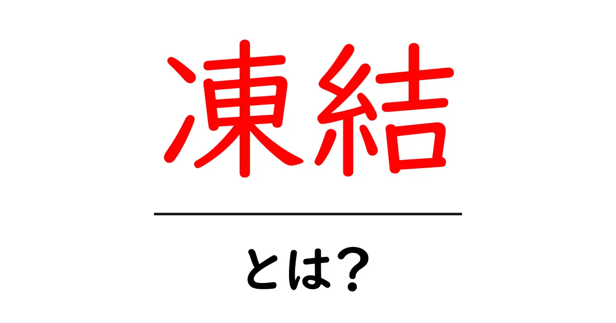 「凍結」とは?その意味や使われ方をわかりやすく解説!共起語・同意語も併せて解説!
