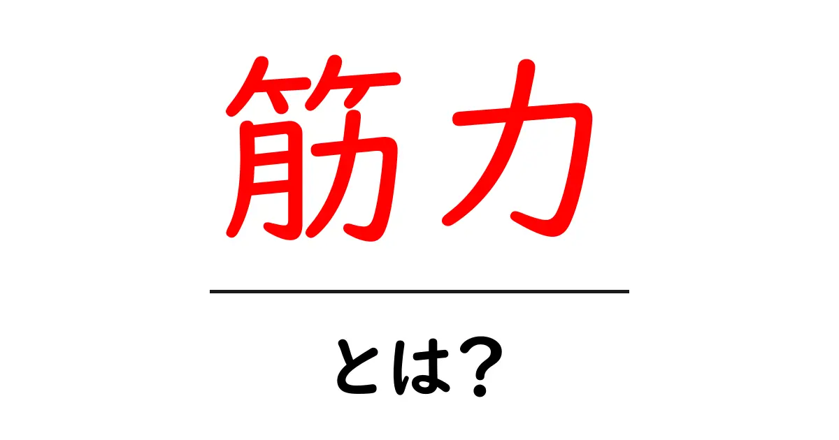 筋力とは?知っておきたい基本とその重要性共起語・同意語も併せて解説!