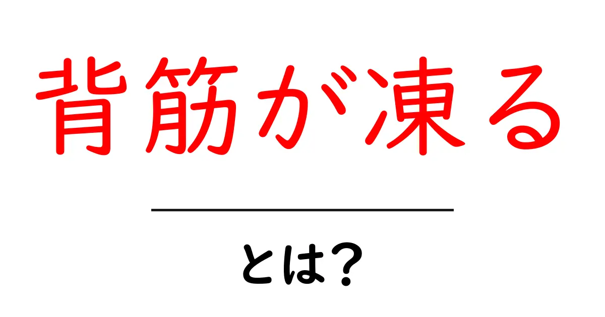 「背筋が凍る」とは?その意味と使い方を解説!共起語・同意語も併せて解説!