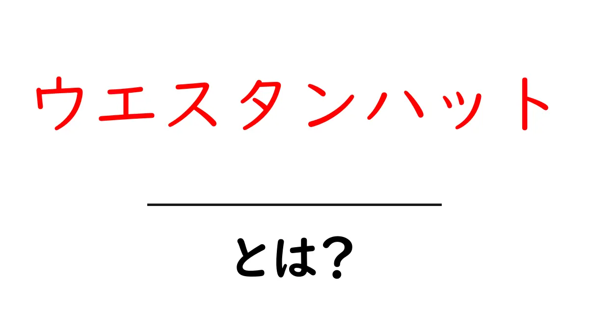 ウエスタンハットとは?その魅力と使い方をわかりやすく解説共起語・同意語も併せて解説!