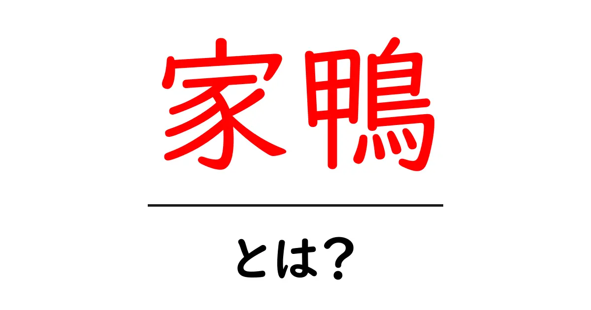 家鴨とは?その魅力と特徴を徹底解説!共起語・同意語も併せて解説!