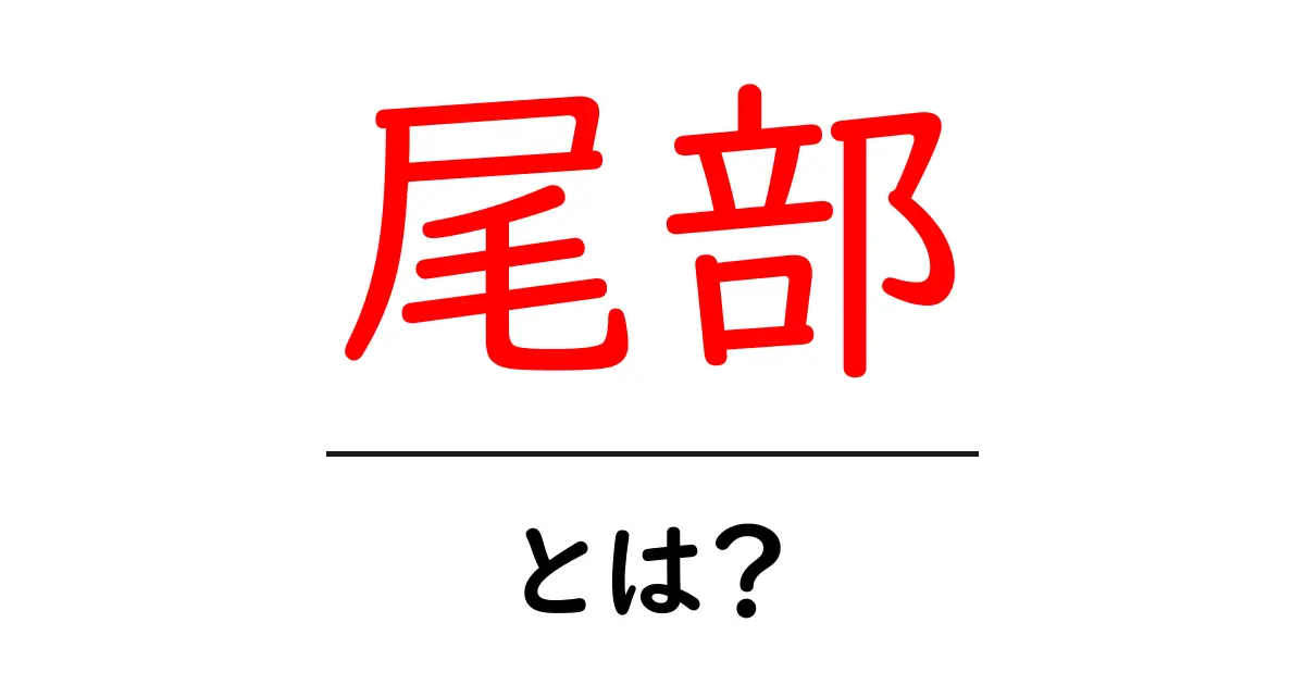 尾部とは?その意味と使われる場面を解説!共起語・同意語も併せて解説!