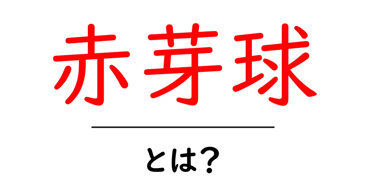 赤芽球とは?その役割と重要性をわかりやすく解説!共起語・同意語も併せて解説!