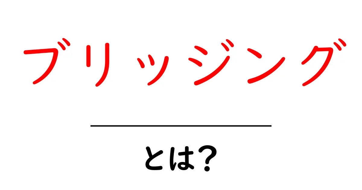 「ブリッジング」とは？インターネット利用を快適にする技術の秘密共起語・同意語も併せて解説！