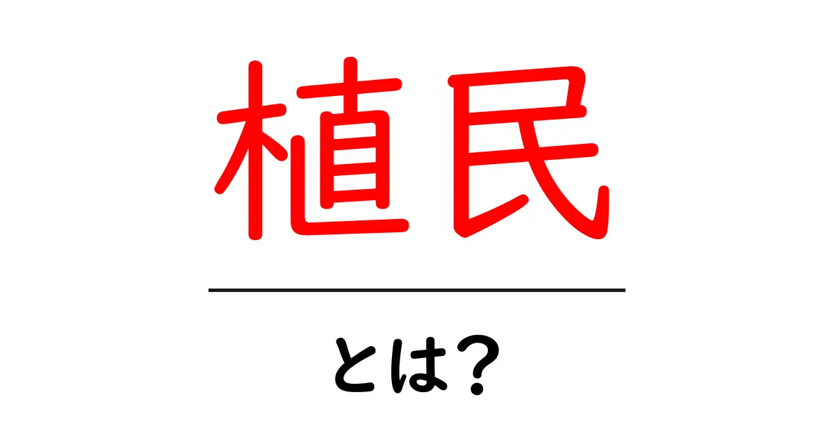 植民とは?歴史から知るその意味と影響共起語・同意語も併せて解説!