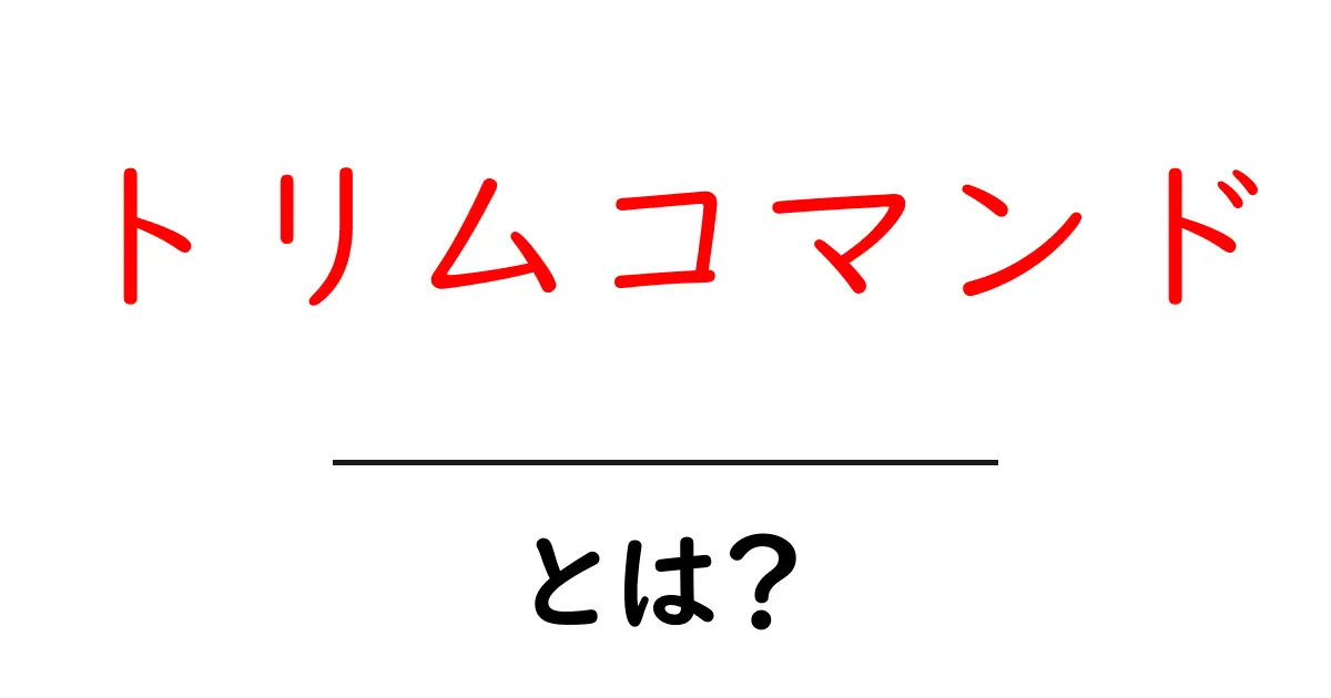 トリムコマンドとは?自分のパソコンをもっと快適にする方法!共起語・同意語も併せて解説!