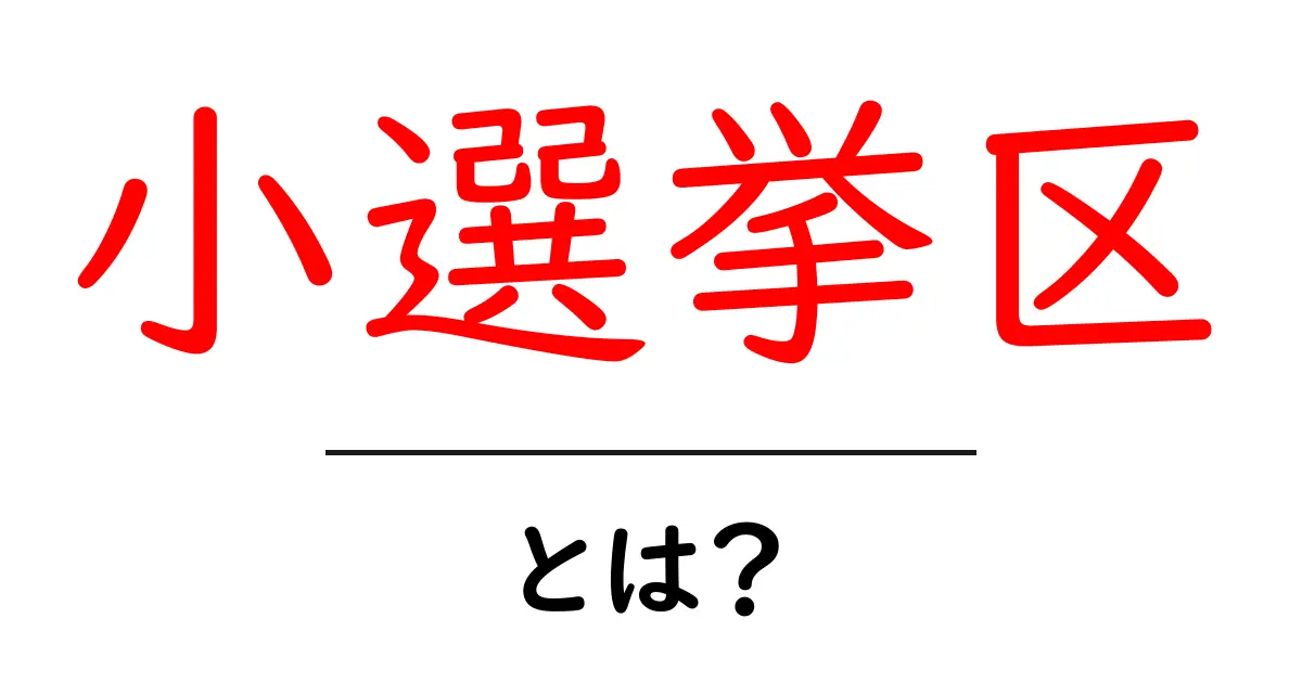 小選挙区って何?その仕組みと重要性を簡単に解説!共起語・同意語も併せて解説!