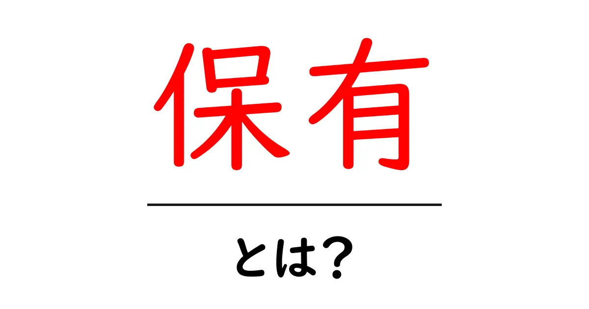 保有とは?資産や情報をどのように持つのかを解説!共起語・同意語も併せて解説!