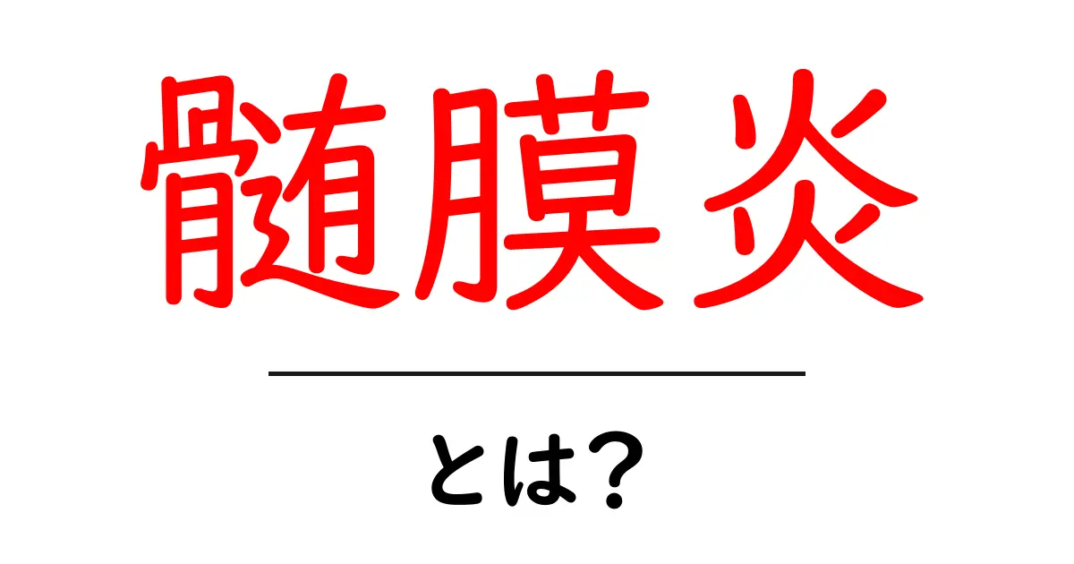 髄膜炎とは?症状や原因、治療法をわかりやすく解説共起語・同意語も併せて解説!