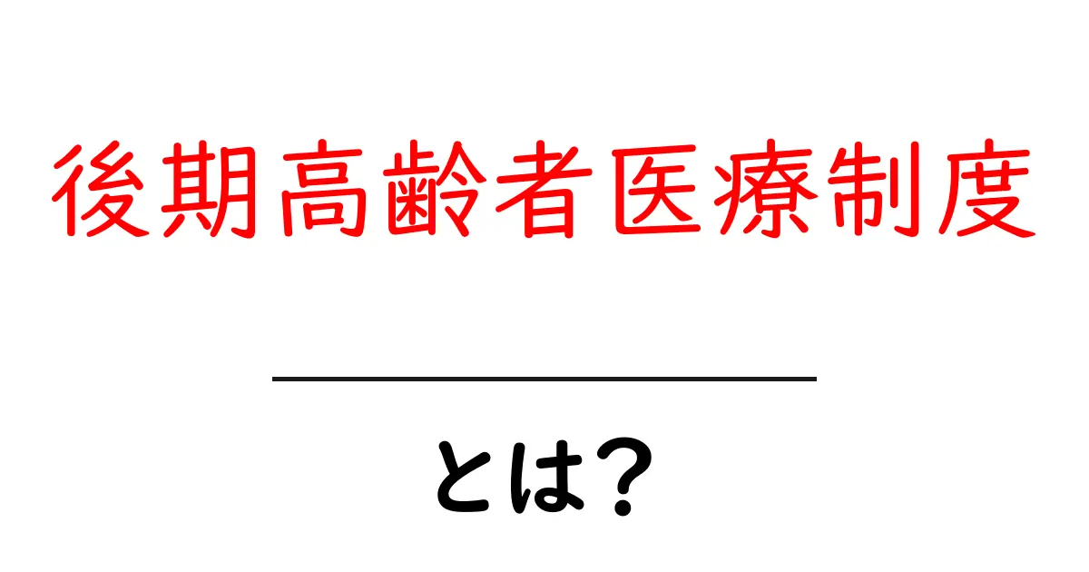 後期高齢者医療制度とは?高齢者のための医療制度の基本をわかりやすく解説共起語・同意語も併せて解説!