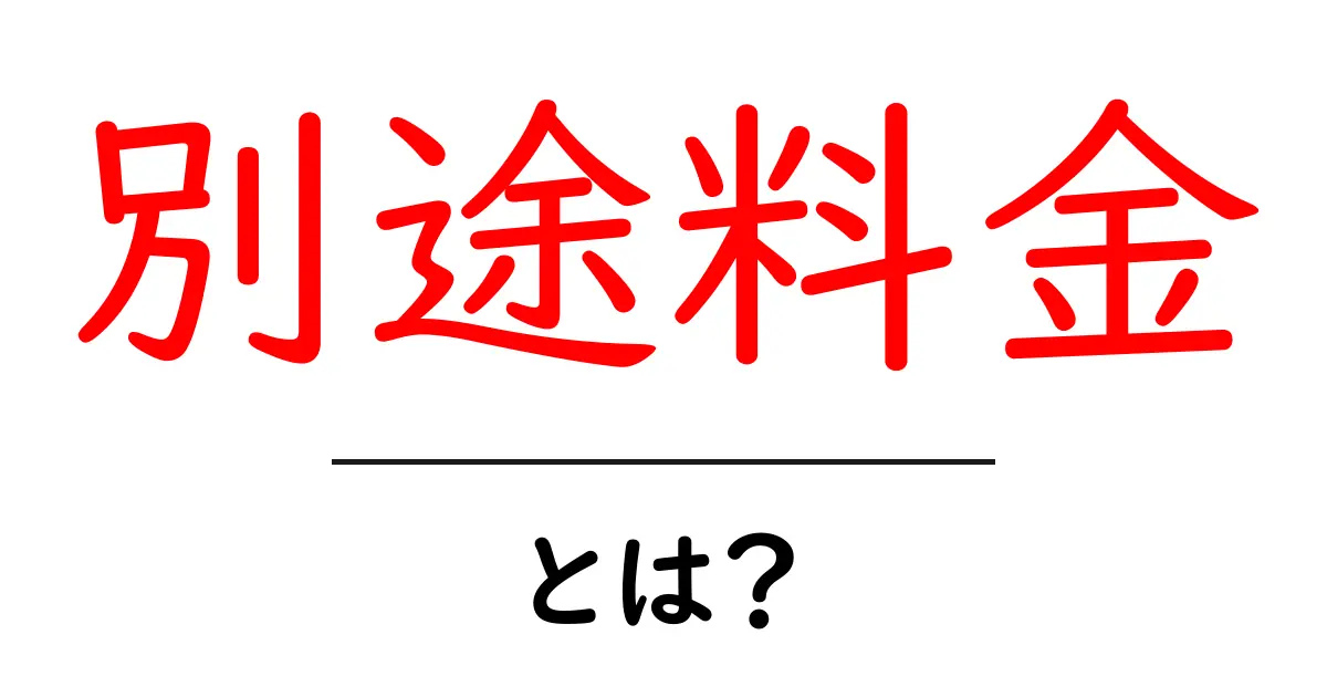 「別途料金」とは？お金の仕組みをわかりやすく解説！共起語・同意語も併せて解説！