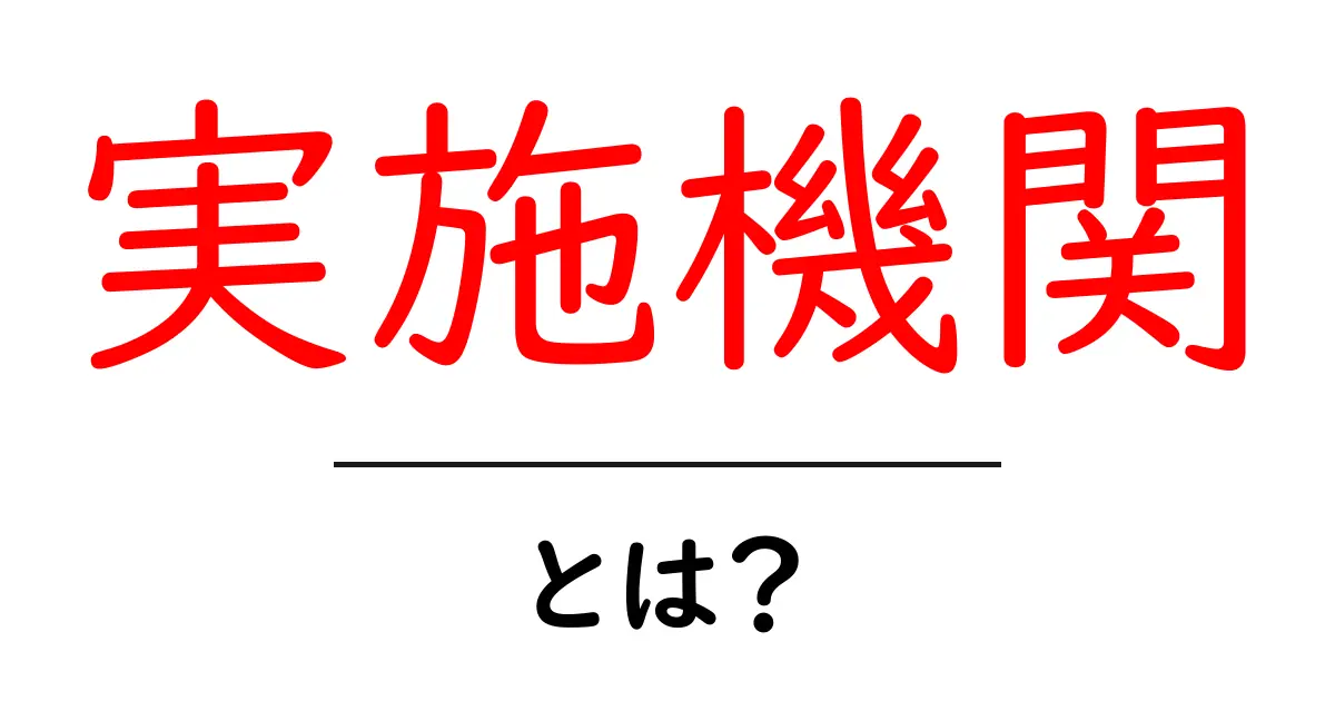 実施機関とは?仕事や役割を詳しく解説!共起語・同意語も併せて解説!