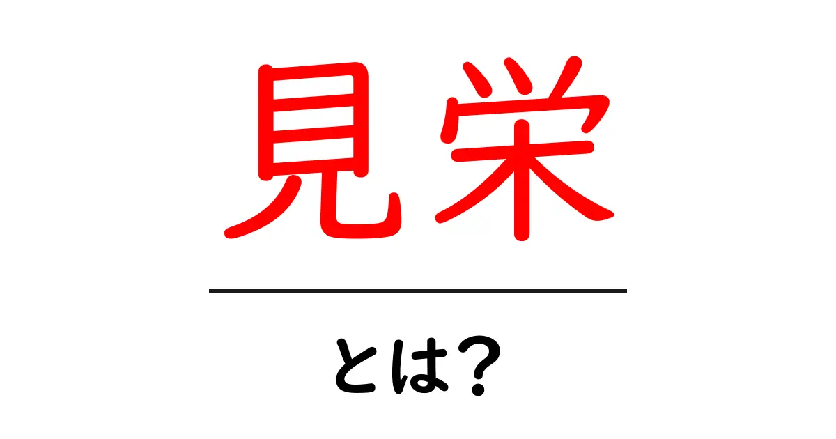 「見栄」とは?その意味や使い方をわかりやすく解説!共起語・同意語も併せて解説!