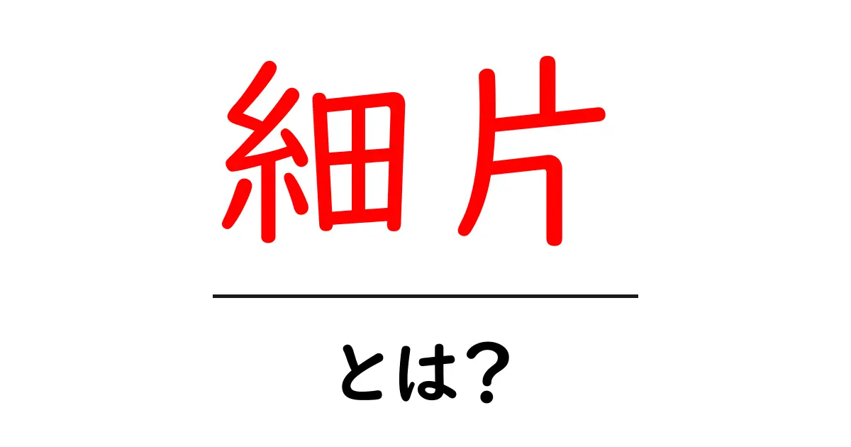 細片とは?その意味や使い方をしっかり解説!共起語・同意語も併せて解説!
