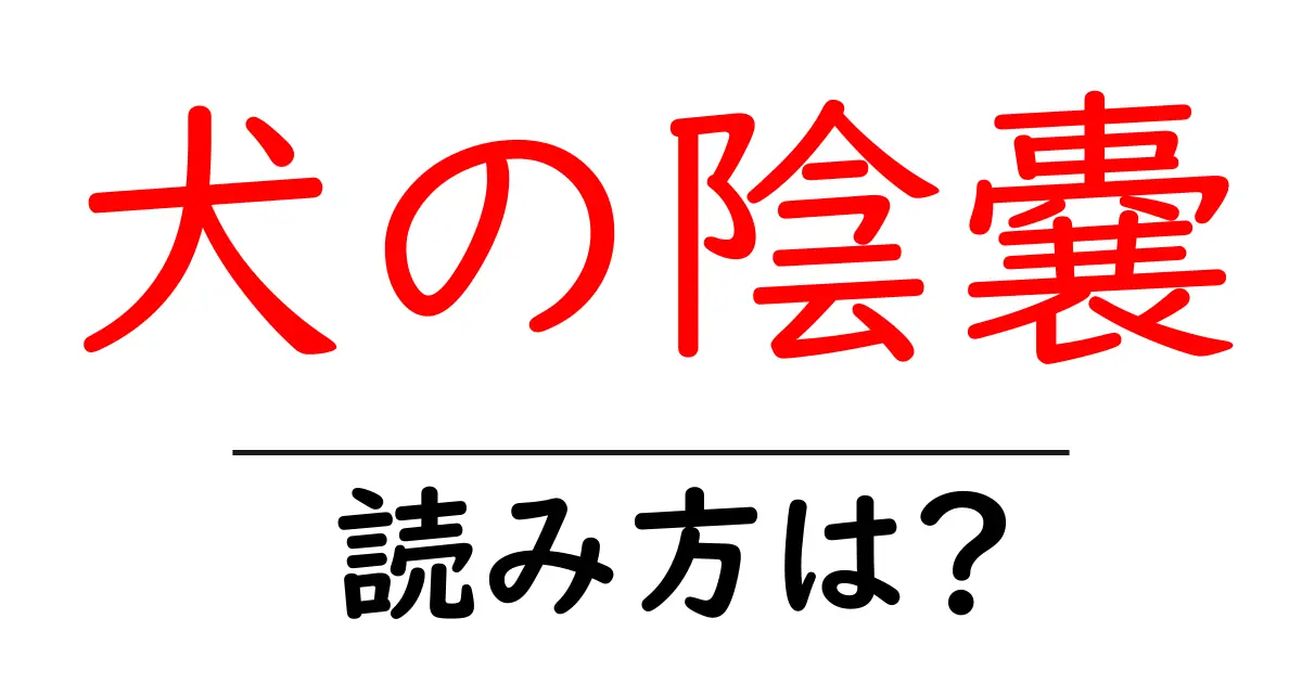 犬の陰嚢の読み方は?難読語の読みと意味を解説