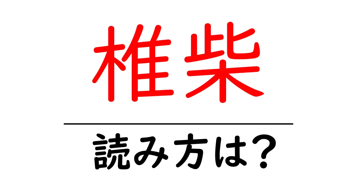 椎柴駅の読み方は？鉄道の駅名の読み方を解説