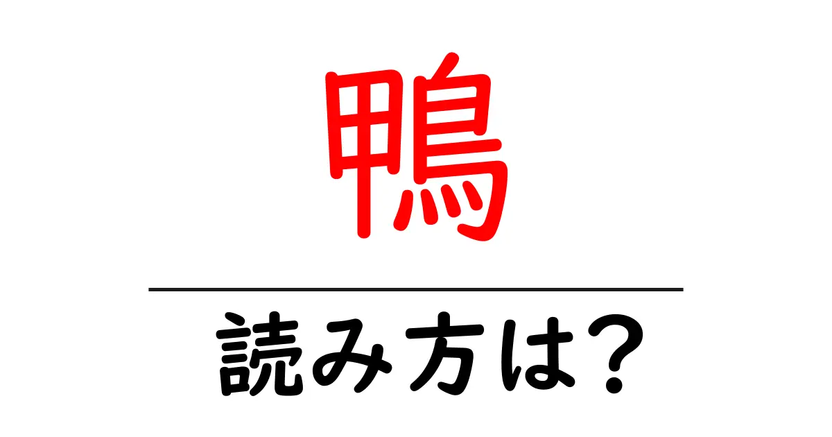 鴨の読み方は？難読語の読みと意味を解説