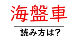 海盤車の読み方は？難読語の読みと意味を解説